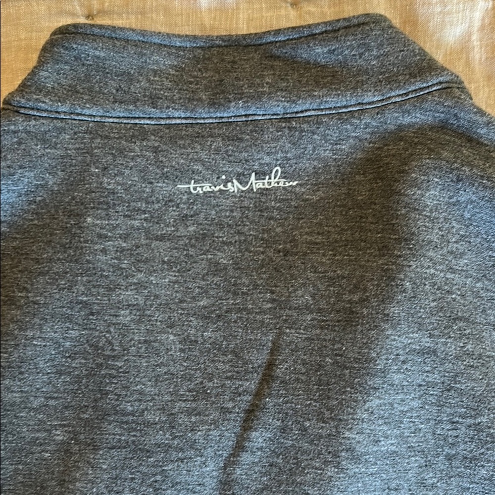 Travis Mathew Gray Zip Up Sweater with Mock Neck 1/4 zip - Picture 4 of 5